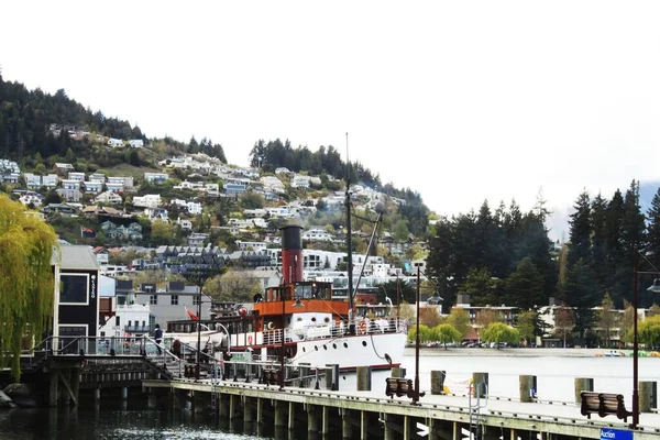 纽西兰海滨皇后城景的鸟瞰图 — 图库照片