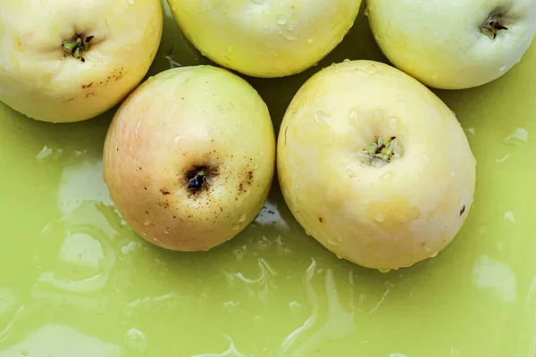 Ein Blick Von Oben Auf Grüne Äpfel Der Pero Bravo — Stockfoto