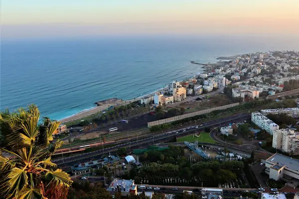 View City Buildings Shore Mediterranean Haifa Israel — Stock Photo, Image