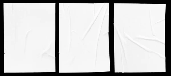 Білий Зім Ятий Кремований Паперовий Набір Плакатів Ізольований Білому Тлі — стокове фото