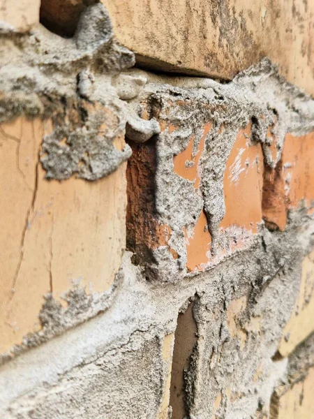 Closeup Grungy Orange Stone Wall Cement — Stock Photo, Image