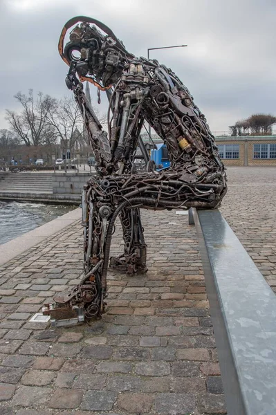 Vertical Shot Zinkglobal Sculpture Copenhagen Denmark — Stock Photo, Image
