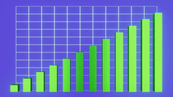 Render Growing Business Chart — Stock Photo, Image