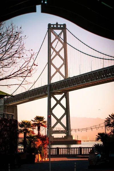 Мост Через Залив Сан Франциско Закате — стоковое фото