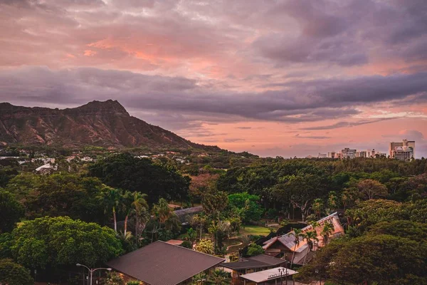 Cennet Koyu Luau Hawaii Üzerinde Güzel Bir Gün Batımı Manzarası — Stok fotoğraf