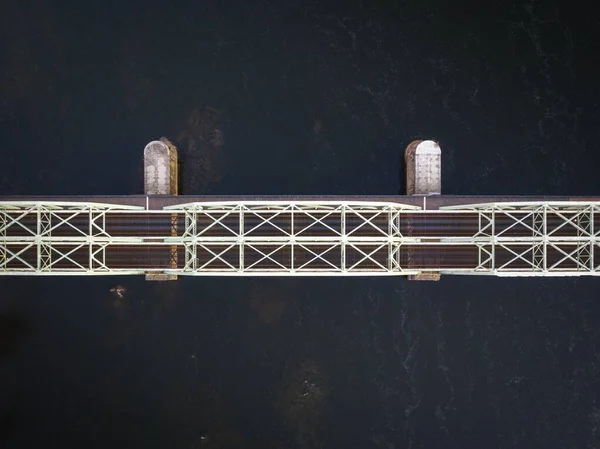 Uma Antena Uma Estrada Ponte Sobre Rio Delaware Passando Por — Fotografia de Stock