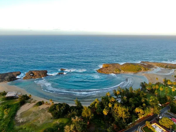 Eine Luftaufnahme Der Playa Poza Del Obispo Arecibo Puerto Rico — Stockfoto