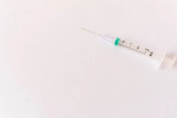 Syringe White Table Prepared Injection Hospital — Stock Photo, Image