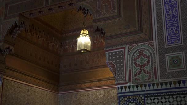 Interior Palácio Bahia Marraquexe Marrocos — Vídeo de Stock