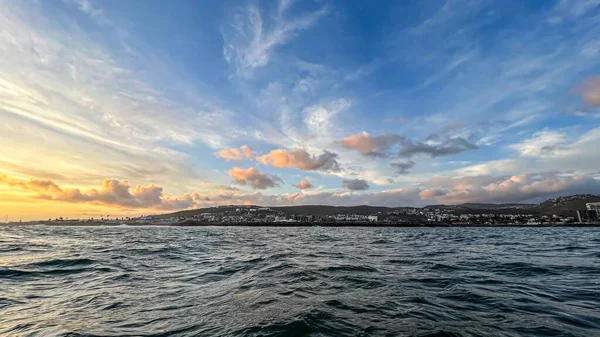 Ensenada Meksika Pasifik Okyanusu Üzerinde Puslu Gün Batımı — Stok fotoğraf