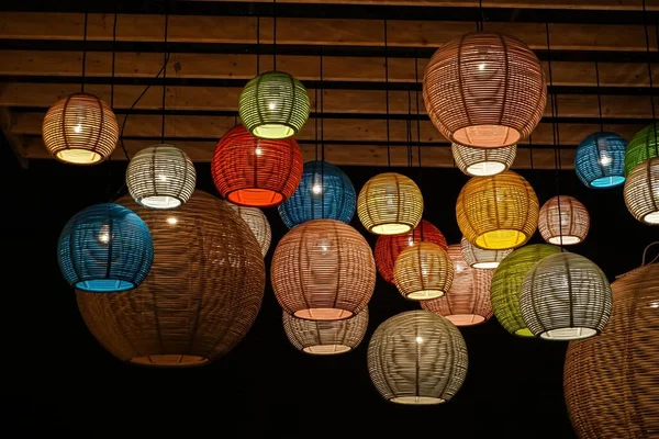 Uma Bela Vista Colorida Lamps Perfeito Para Uso Segundo Plano — Fotografia de Stock