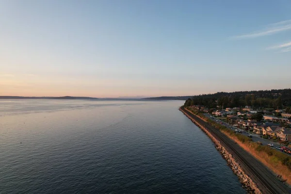 Вид Воздуха Море Приморский Город Эдмондсе Штат Вашингтон — стоковое фото