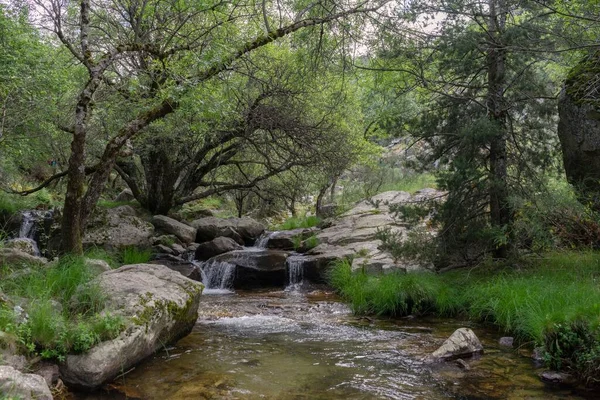 Scenic View Waterfall Rascafria Purgatory Route Mountains Madrid Spain — Stock Photo, Image