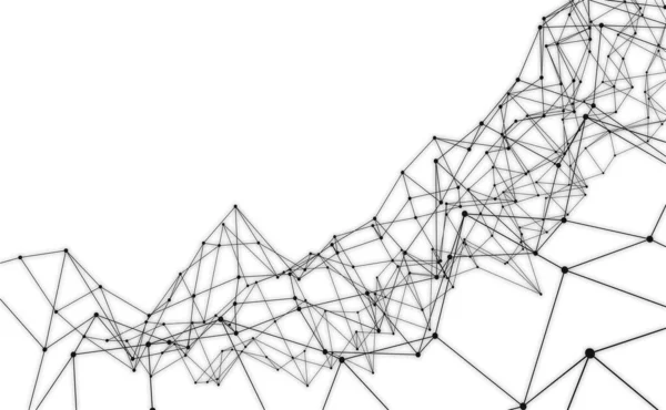 Черно Белый Технический Фон Пунктирными Линиями Абстрактная Научная Цифровая Иллюстрация — стоковое фото