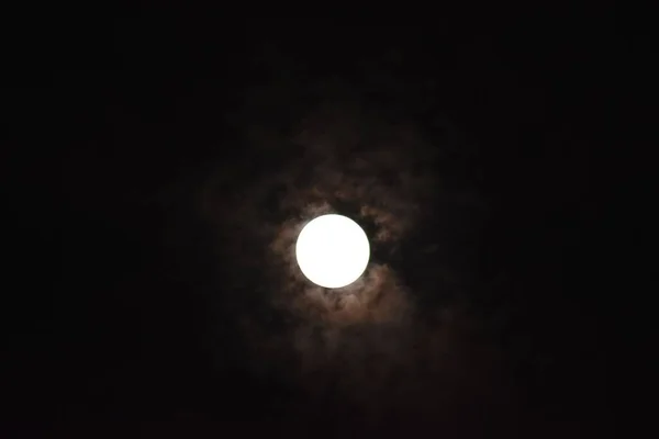 Полнолуние Ночном Небе — стоковое фото