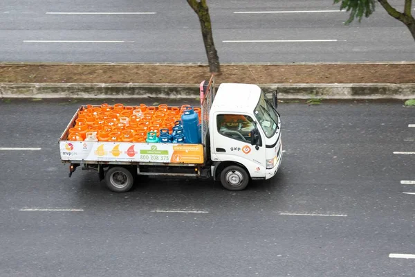 Butaan Propaan Gas Home Delivery Vehicle Regio Lissabon Van Het — Stockfoto
