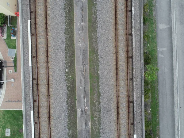 Ein Blick Von Oben Auf Die Bahngleise — Stockfoto