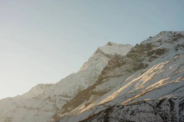 Чудовий Схід Сонця Горах Сніговим Хребтом Лех Ладакх — стокове фото