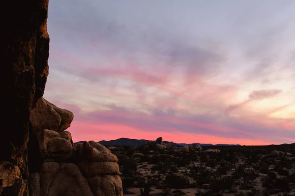 Piękny Krajobraz Pustyni Zachodzie Słońca Kalifornii Usa — Zdjęcie stockowe