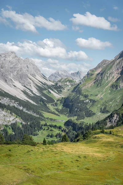 Travnaté Pole Kopci Vorarlbergu Rakousko Jaře — Stock fotografie
