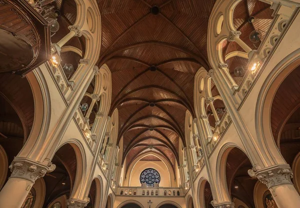 Uma Bela Vista Interior Catedral Jacarta Indonésia — Fotografia de Stock