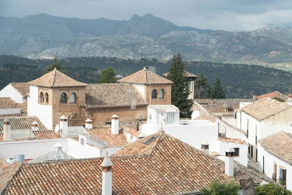 Naturskön Utsikt Över Gammal Andalusisk Byggnad Granada Ronda Spanien Med — Stockfoto