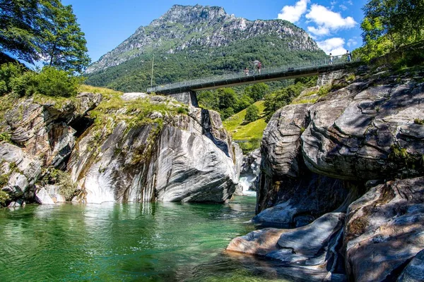 Piękne Ujęcie Rzeki Verzasca Ticino Szwajcaria — Zdjęcie stockowe