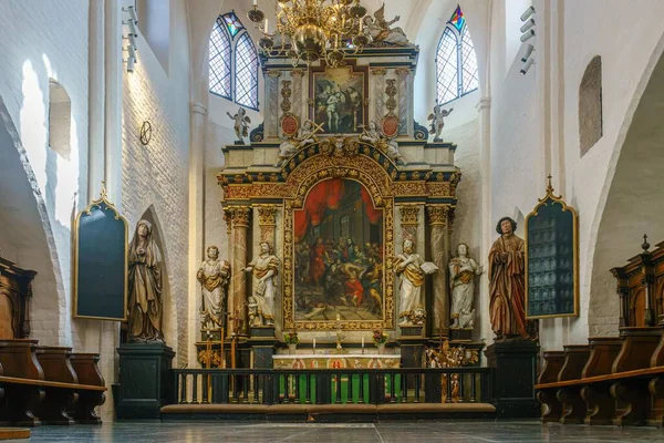 Uma Vista Frontal Alter Igreja Santa Maria Ystad Suécia — Fotografia de Stock