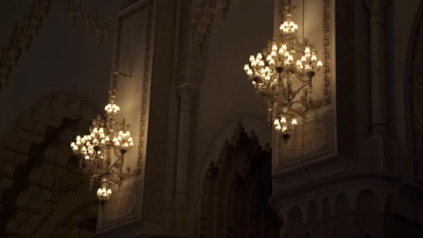 Wnętrze Meczetu Hassan Casablance Maroko — Wideo stockowe