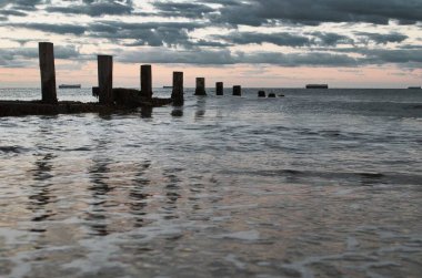 İngiltere, Wight Adası 'nda güzel bir deniz manzarası.