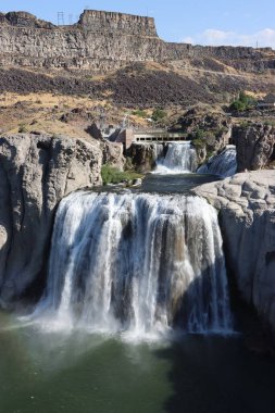 Shoshone Falls Park, Idaho 'daki bir şelalenin uzun pozlama manzarası