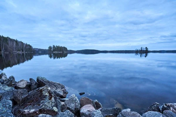 Een Prachtige Opname Van Het Ruotsalanien Meer Tijdens Dag Finland — Stockfoto