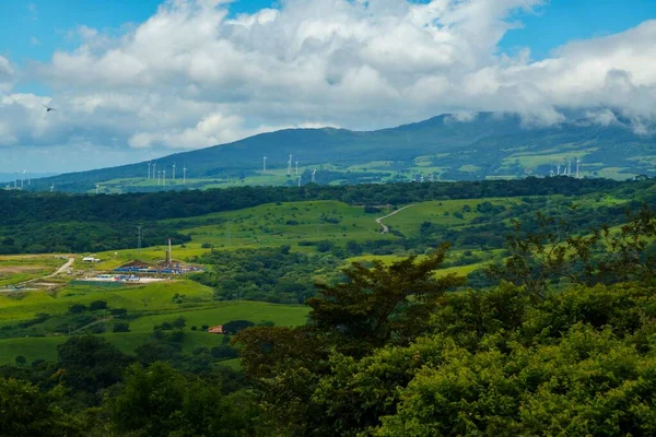 Une Vue Panoramique Forêt Des Champs Herbe Costa Rica — Photo