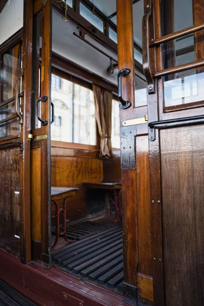 Interior Viejo Tranvía Dresden Alemán —  Fotos de Stock
