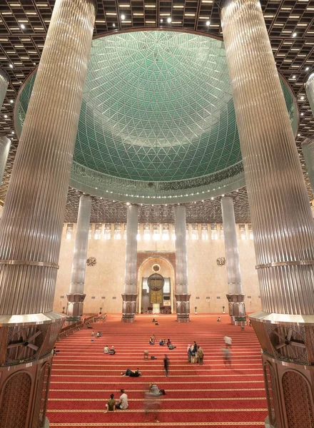 Interno Della Moschea Istiqlal Jakarta Indonesia — Foto Stock