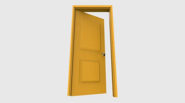 Izolowane Drzwi Ilustracja Renderowania — Zdjęcie stockowe