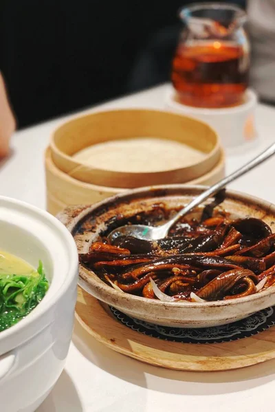 Closeup Chinese Meal Eel — Stock Photo, Image