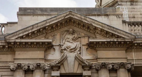 Szczegóły Fasady Centralnego Sądu Karnego Old Bailey Londynie Wielka Brytania — Zdjęcie stockowe