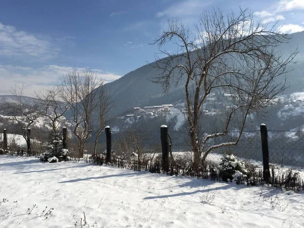 Θέα Χειμώνα Από Ένα Χωριό — Φωτογραφία Αρχείου