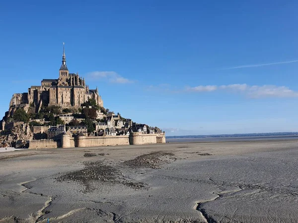 Uma Paisagem Bela Abadia Mont Saint Michel Ilha Mont Saint — Fotografia de Stock