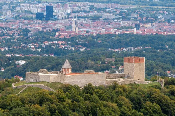 Красивый Вид Медведградский Замок Горе Медведница Загребе Хорватия — стоковое фото