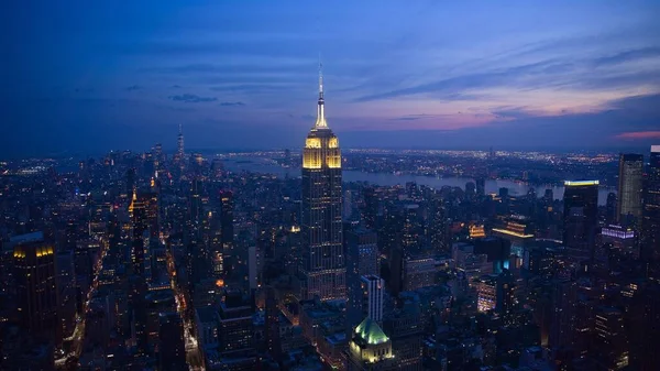 Una Vista Notturna Dell Empire State Building — Foto Stock