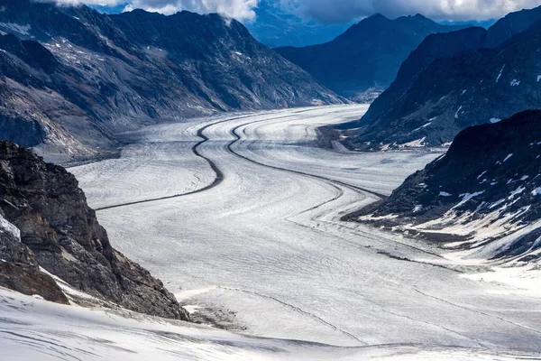 Aletsch Glaciären Och Jungfrau Glaciären Schweiz — Stockfoto