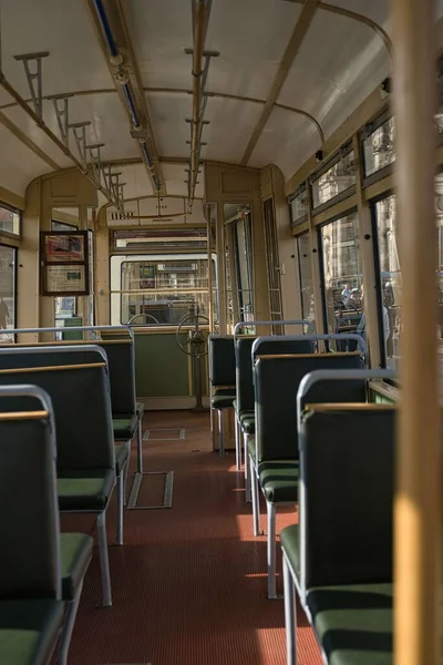 Interno Vecchio Tram Dresden Tedesco — Foto Stock