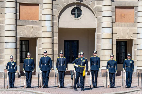 Guardias Palacio Real Zona Gamla Stan Estocolmo — Foto de Stock