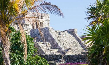 Riviera Maya 'daki Tulum harabelerinde rengarenk.