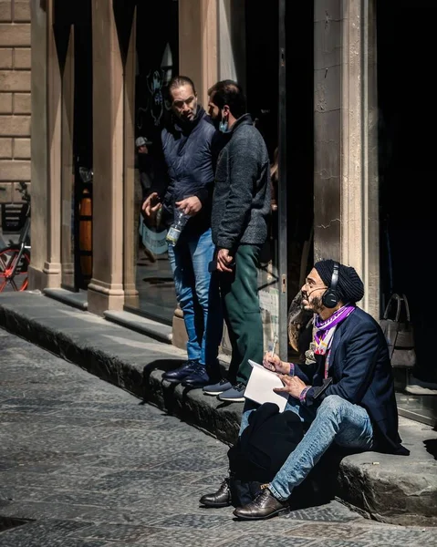 Ein Blick Auf Die Menschen Den Straßen Von Florenz — Stockfoto