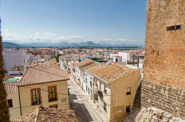 Luchtfoto Van Schilderachtige Stad Denia Provincie Valencia Spanje — Stockfoto