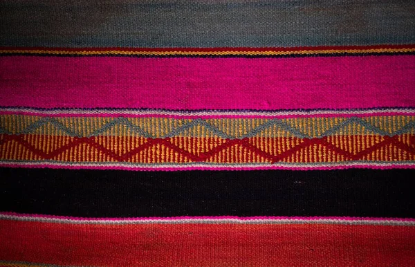 Closeup Indigenous Handmade Fabric Texture — Stock Photo, Image