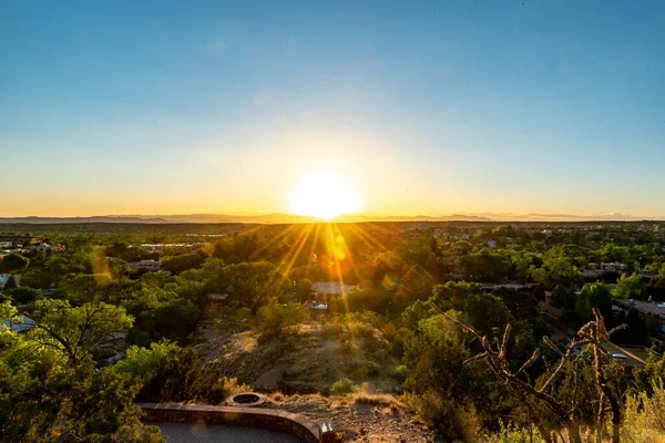 Una Vista Panoramica Tramonto Ipnotizzante Sul Santa Nel Nuovo Messico — Foto Stock